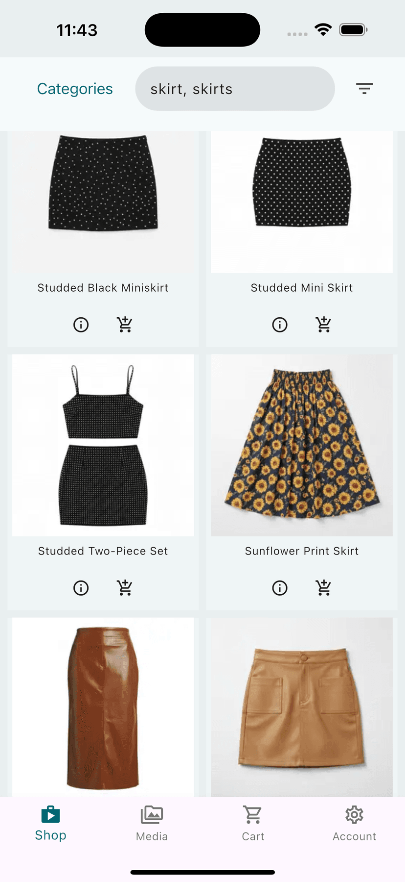 App Interface Results